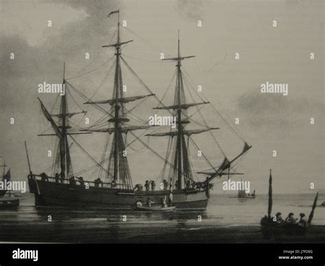 An 18th-century painting or print of a collier barque, a type of ...