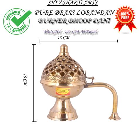100% Pure Brass Dhuna Loban |Brass Dhoop Dani with Lid| Incense Dhup B ...