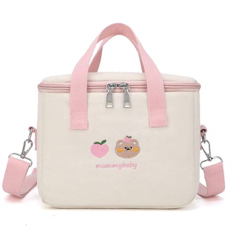 LaurelTree Aesthetic Kawaii Cute Lunch Bag Box with Straps Insulated ...