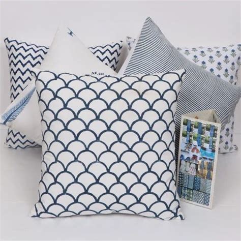 Block Print Cushion Cover - Hand Block Prints Cushion Cover ...