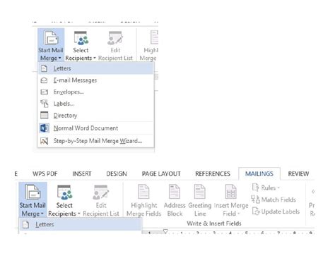 Gr 5 mailmerge - Start Mail Select Edit Highl Merge Recipients ...
