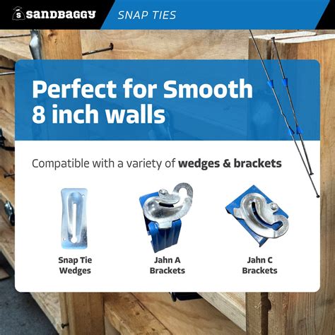 8" Snap Ties For Concrete Forms - 1" Cone - Short & Long End – Sandbaggy