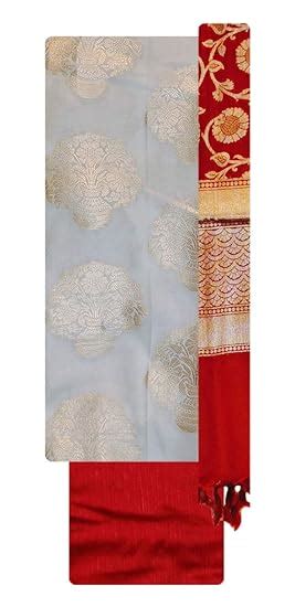 Buy Kashi Fancy Sarees Women's Banarasi Cotton Unstitched Dress ...