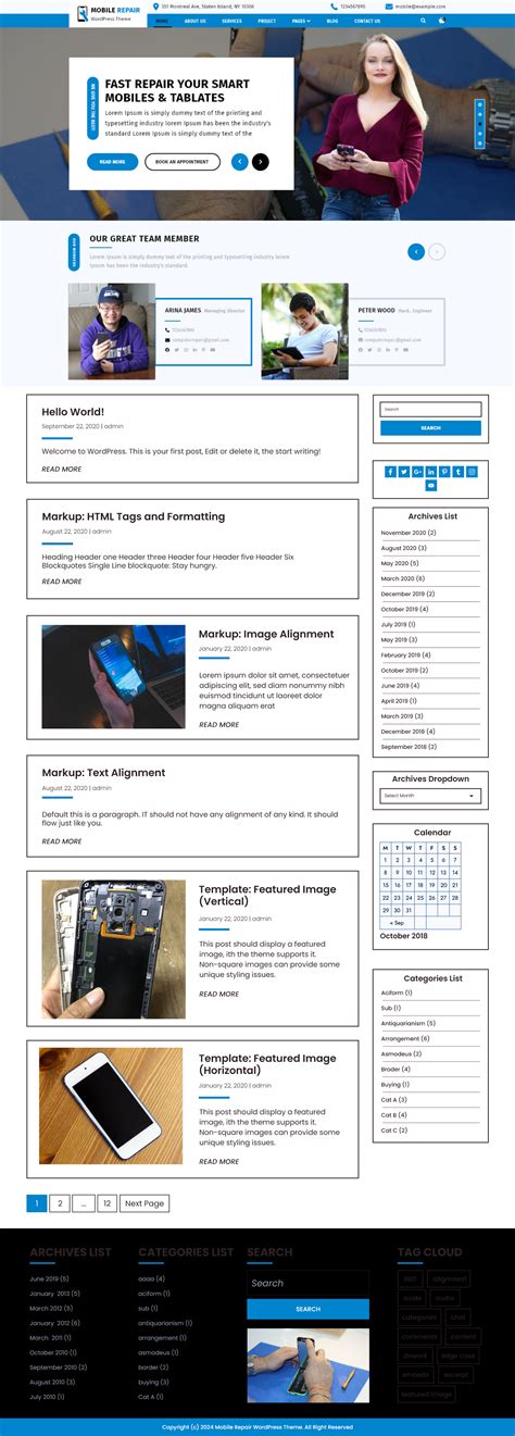 Free Cell Phone Repair WordPress Theme For Modern Shops