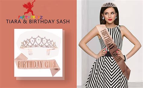 Party Propz Birthday Girl Crown And Sash - Set of 2 Pcs, Birthday ...