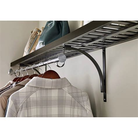 ClosetMaid 141000 Premium Wood Shelf Adjustable Hang Closet Rod, Chrom ...