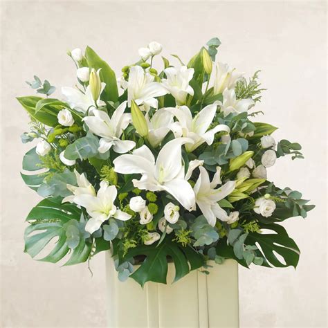 White Lilies Funeral Flowers | Rebirth