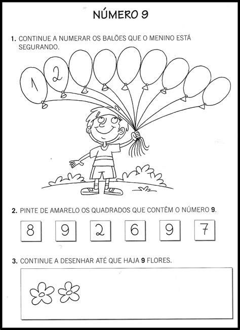 Atividades com números - 0 a 9