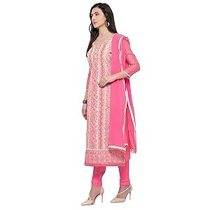 Buy Rajnandini Women's Silk Dress Material (JOPLMF4007_Pink_Free) at ...