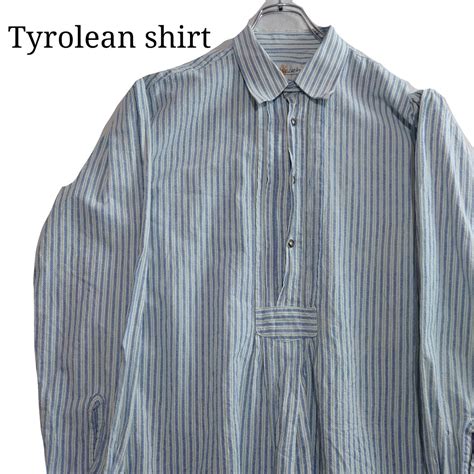 【プルオーバー】Tyrolean shirt チロリアンシャツ ストライプ | オンライン古着屋 9chord
