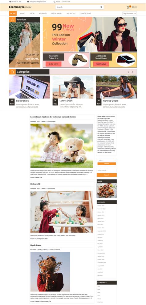 Free Ecommerce Center WordPress Theme - Versatile and User-Friendly ...