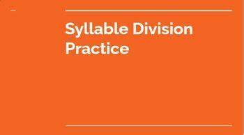 Image result for Splitting Syllables Practice