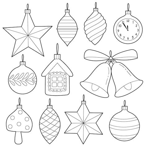Set di giocattoli per alberi di Natale Elementi di design o pagina del ...