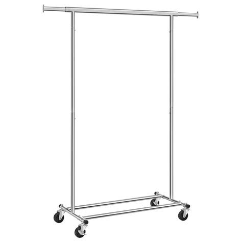SONGMICS Clothes Rack on Wheels, Heavy Duty Garment Rack with ...
