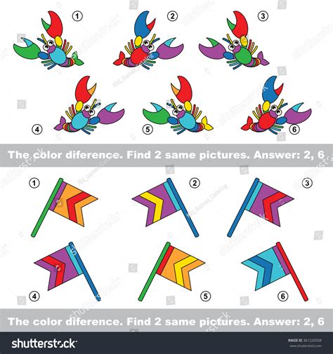 Color Difference Visual Vector Game Task Stock Vector (Royalty Free ...