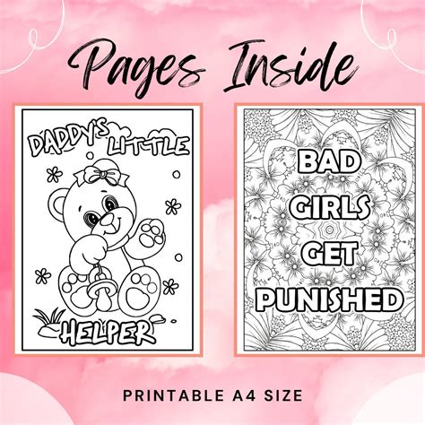 10 Colouring Page Bundle - Adult Daddy Dom Little Girl (DDLG) Colouring ...