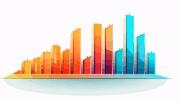 Professional statistics bars graphic vector isolated on white ...