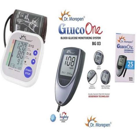 Dr. Morepen bp-02 with glucometer and 25strips Bp Monitor(White) Price ...