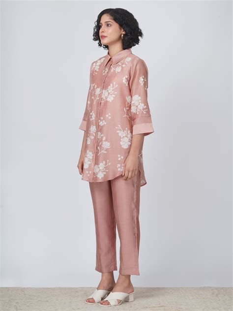 Buy - Kizuna almond yuri print shirt with pants | Elan Store