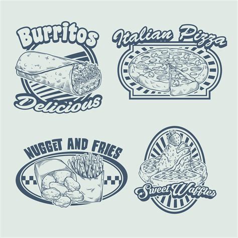 set hand drawing fast food 21902206 Vector Art at Vecteezy