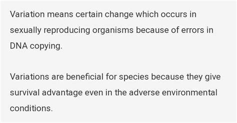 Define variation in relation to a species. Why is variation beneficial ...