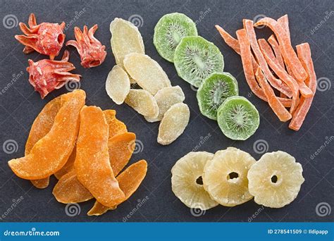 Variety of Crystallized Candied Fruits and Plants Stock Image - Image ...