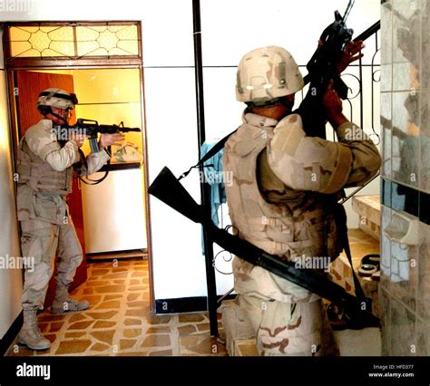 U.S. Army Soldiers with 3rd Armored Cavalry Regiment conduct a routine ...