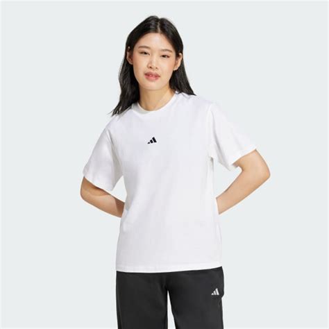 adidas Essentials Small Logo Cotton Tee - White | Free Shipping with ...
