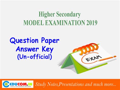 MODEL EXAM QUESTION PAPERS & KEY - Educom.in