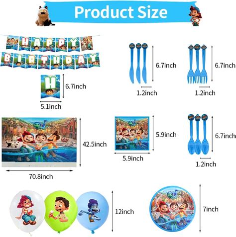 Buy 184 pcs Luca Birthday Party Supplies for 10 Guests,Luca Party ...