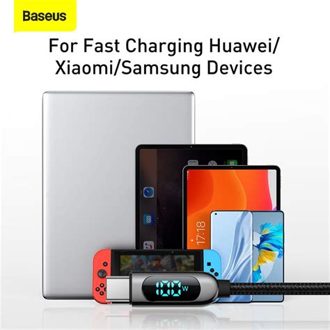 Baseus Display Fast Charging Data Cable Type-C To Type-C 100W (CATSK-B ...