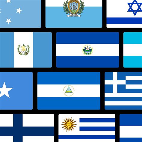 Blue White Striped Flag