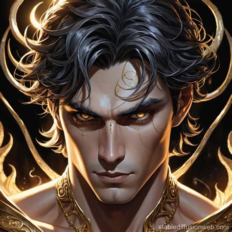 Golden-Eyed Demonic Being in 20s | Stable Diffusion Online