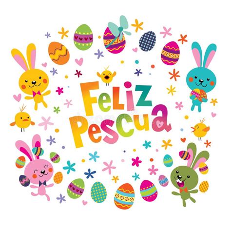 Feliz Pascua Happy Easter En Tarjeta De Felicitación Española ...