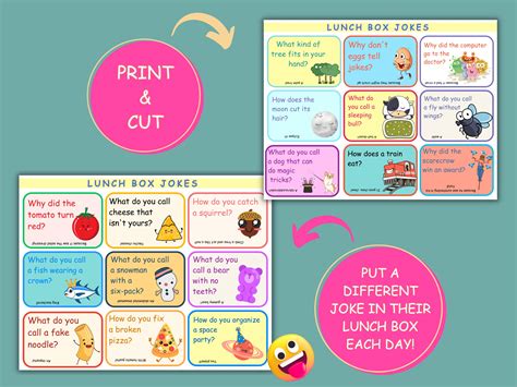 Lunch Box Jokes Printables / for Kids / Lunch Box Notes / Funny Jokes ...