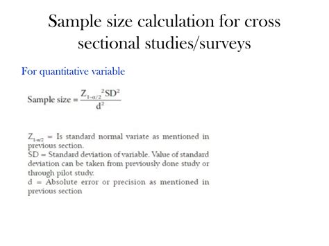 Sample size calculations | PPT