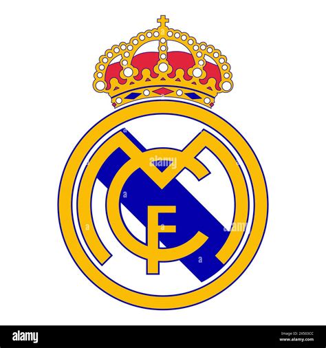 Real Madrid FC emblem on vibrant background. Legendary football club ...