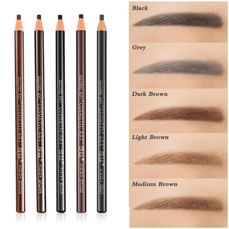 Amazon.com : 5 COLORS Set Eyebrow Pencil Drawing Eye Brow Pen Peel Off Makeup Cosmetic : Beauty
