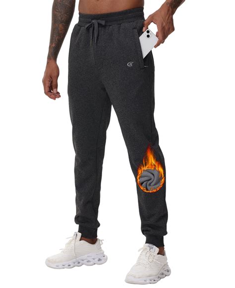Men's Winter Fleece Pants Sherpa Lined Sweatpants Active Running Jogger ...
