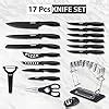 Buy AGARO Grand 17Pcs Kitchen Knife Set, High Carbon Stainless Steel ...