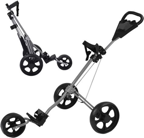 Buy Foldable 3 Wheel Golf Push Cart Collapsible Golf Trolley Push Pull ...