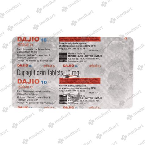 DAJIO 10MG TABLET 15'S : View Price, Combination and Alternatives | Medkart