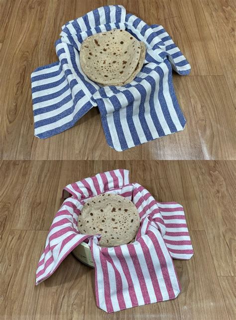 Glus Cotton Set of 2 Double Layer Roti Clothes Wrap with Flaps Casement ...