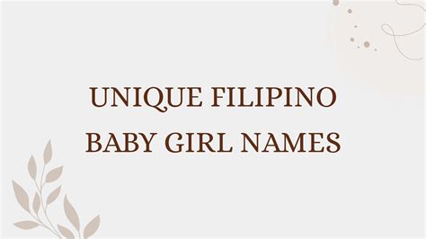 Names In Filipino