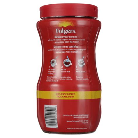 Buy Folgers Classic Roast Instant Coffee Crystals, 12 Ounce Easy-Open ...