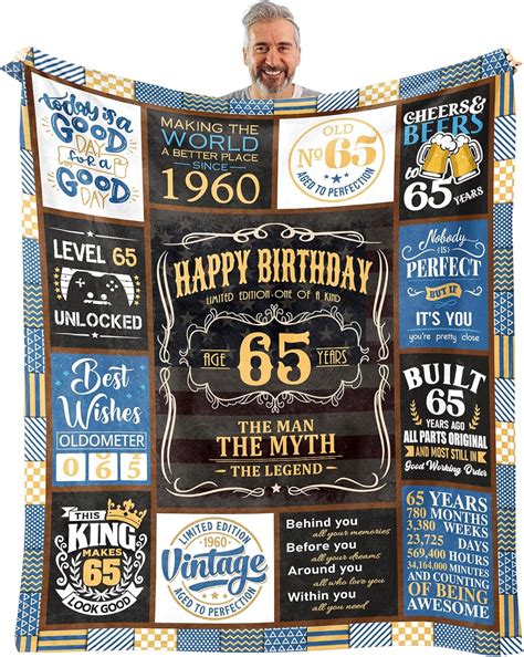 Amazon.com: HSEFURNI 65th Birthday Gifts for Men - 1960 Birthday Gifts ...