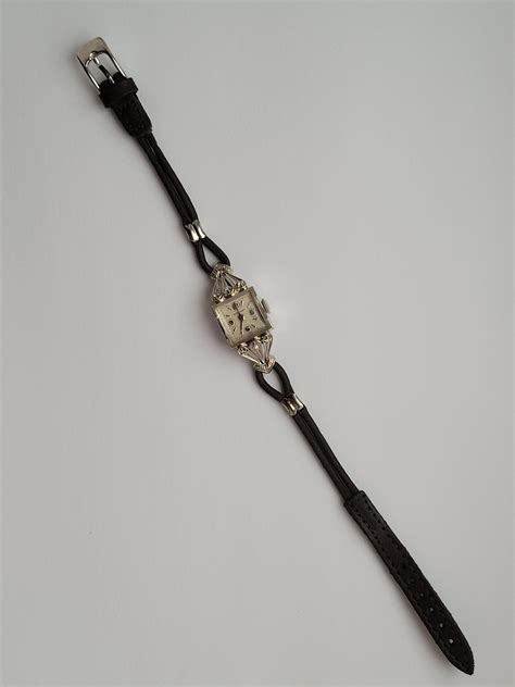 Vintage Wittnauer 14 Karat White Gold Diamond Cocktail Watch For Sale ...