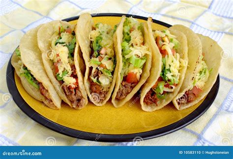 Mexican Tacos On A Plate Stock Photo - Image: 10583110