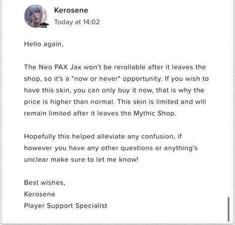 Confirmed that Neo PAX Jax will never return or be rerollable. : r/Jaxmains