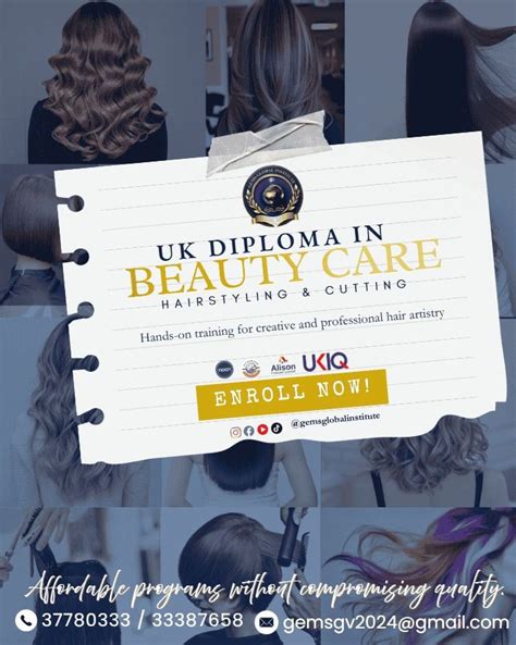 New Class Schedule for UK Diploma in Beauty Care (Hairstyling & Cutting ...